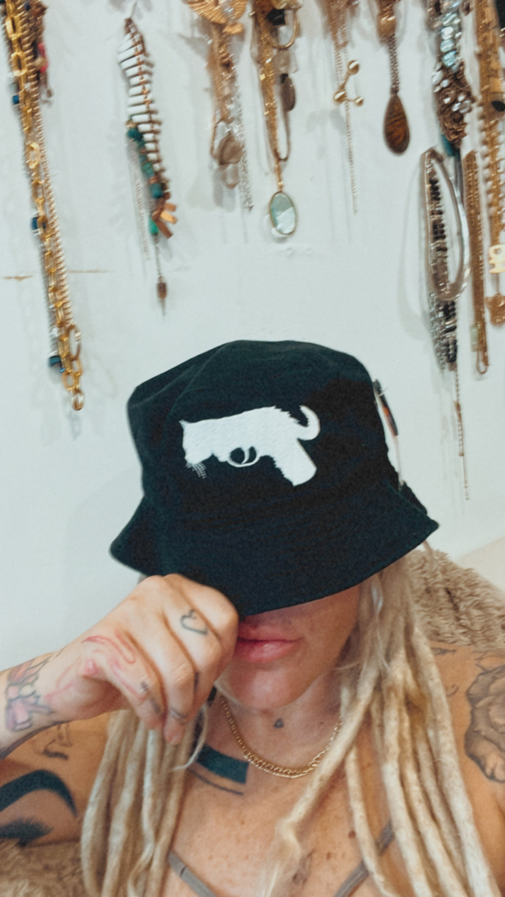 Cat Gun Black Bucket Hat