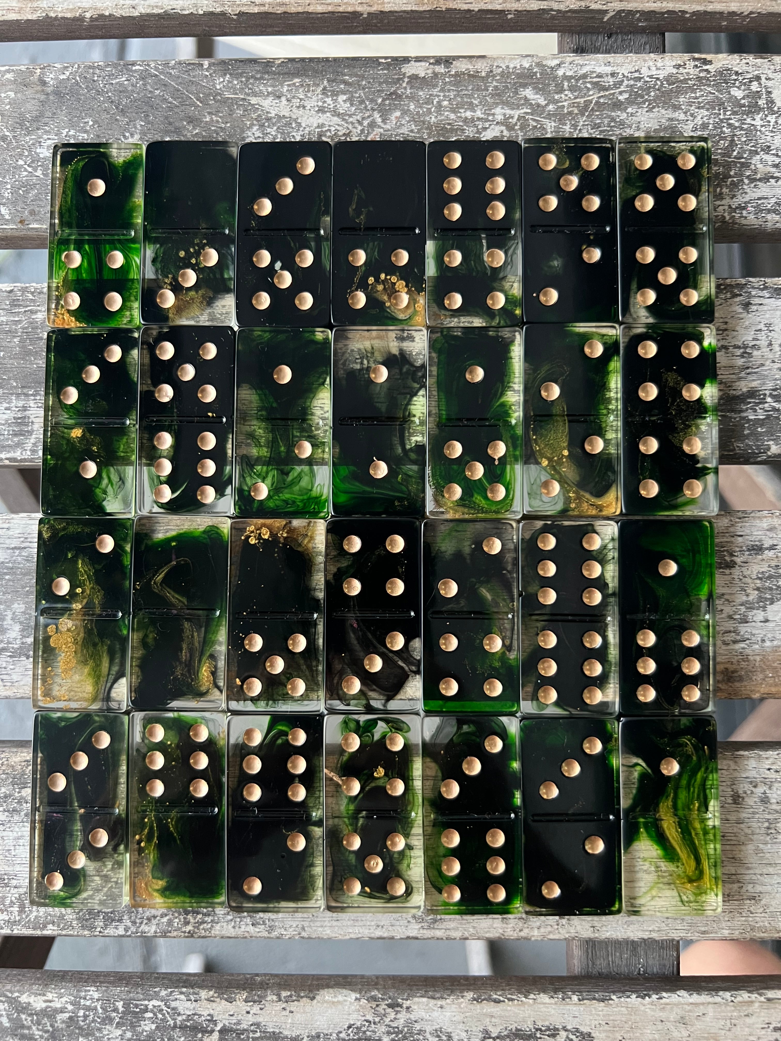 Midnight Moss Domino Set